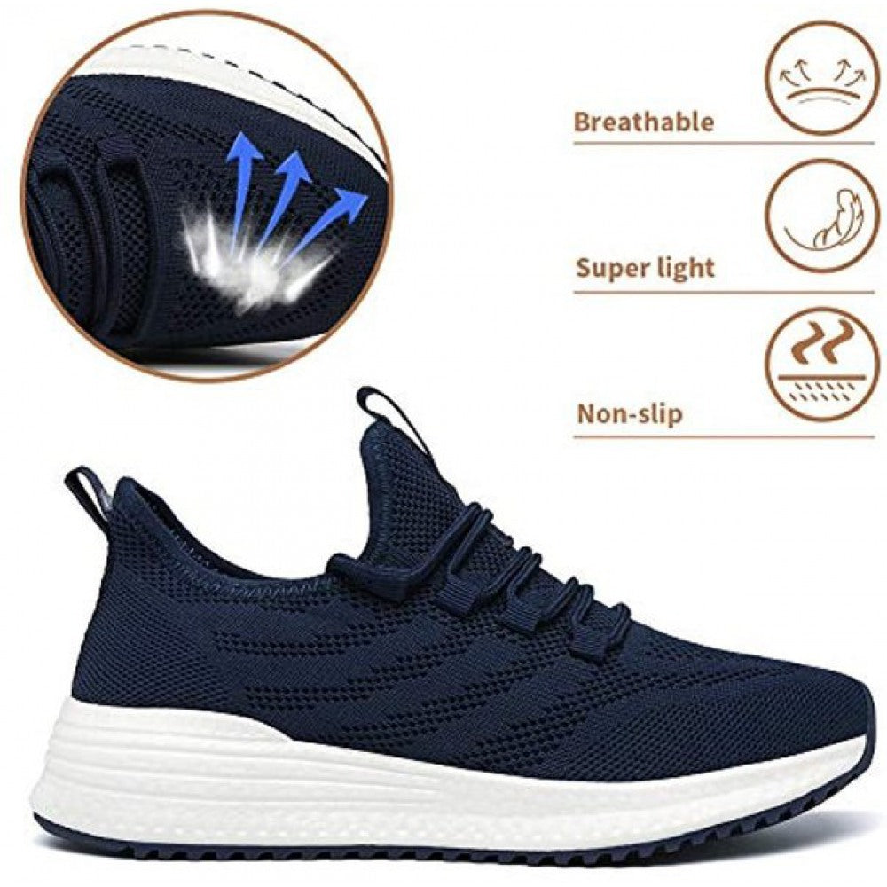 Women's Running Lightweight Non Slip Breathable Mesh Walking Shoes Blue