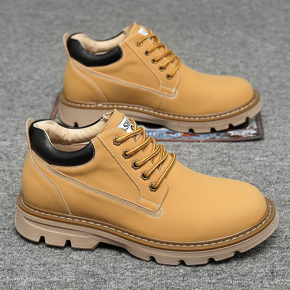 Men's Casual Trendy Fashion Tooling Leather Boots