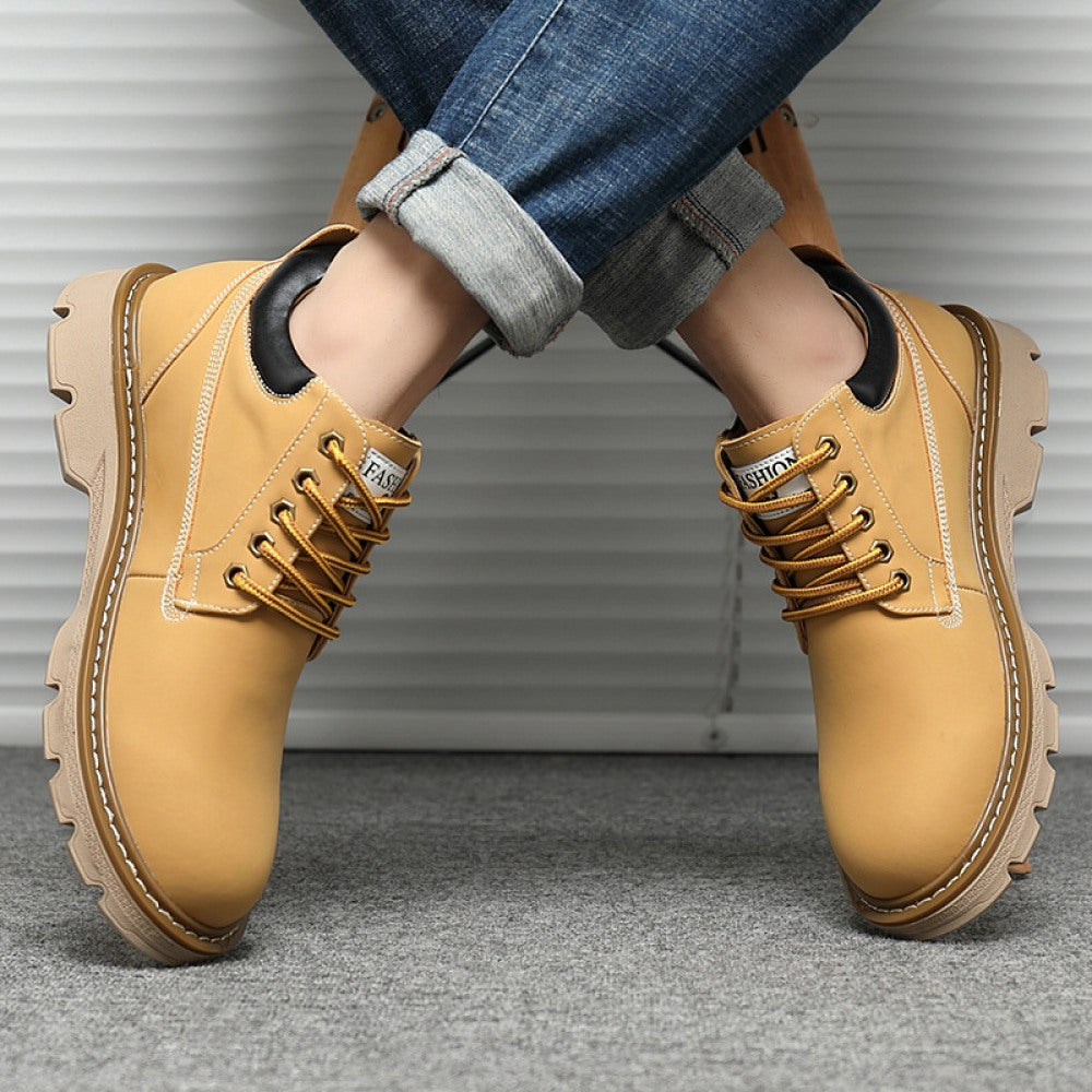 Men's Casual Trendy Fashion Tooling Leather Boots