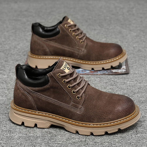 Men's Casual Trendy Fashion Tooling Leather Boots