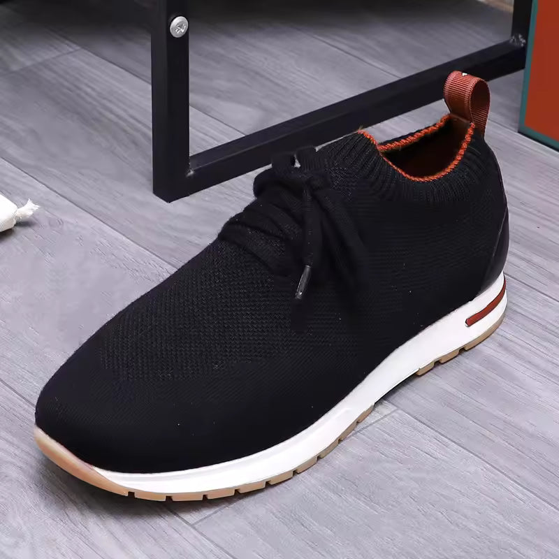 Men's Knitted Flat Bottom Breathable Comfortable Lightweight Casual Running Shoes