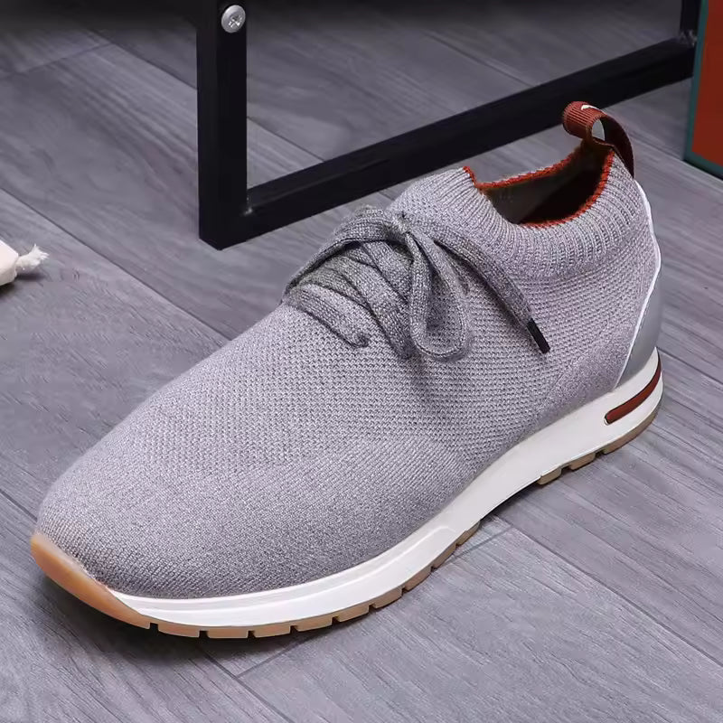 Men's Knitted Flat Bottom Breathable Comfortable Lightweight Casual Running Shoes